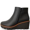 SUSST WOMENS WEDGE ZIP ANKLE BOOT - BLACK